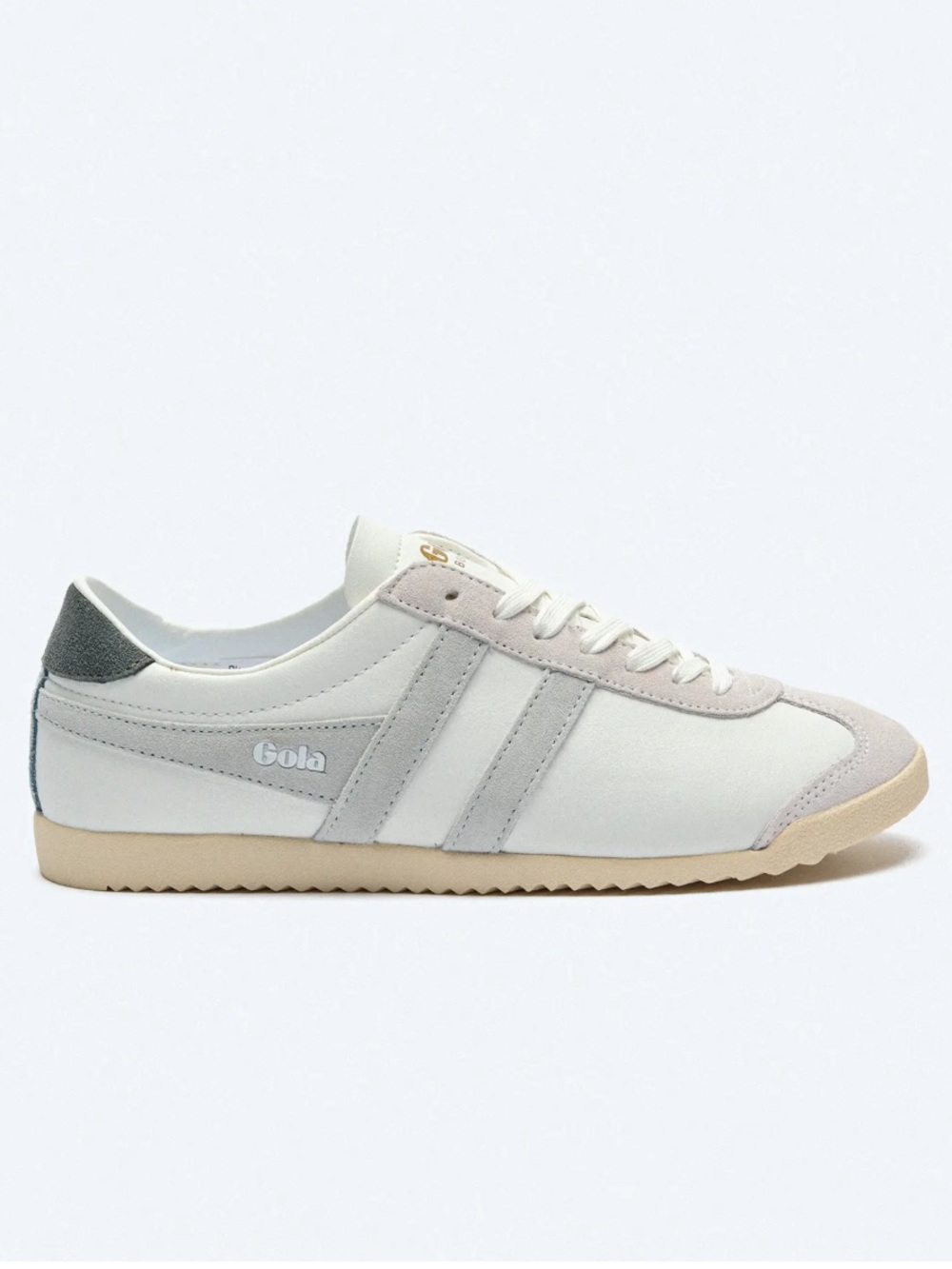 Gola Bullet Women’s 6 White & Light Gray Suede-Trim Sneakers